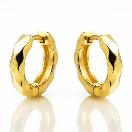 ECARLA kolczyki ze stali szlachetnej platerowanej 14k złotem KST3433