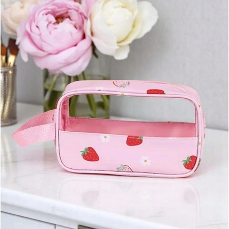 ECARLA kosmetyczka kuferek rozmiar S 22x7x13cm Truskawki KS149
