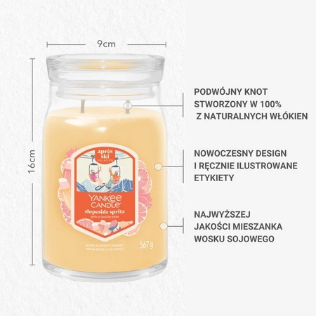 YANKEE CANDLE Signature Duża świeca w słoiku SLOPESIDE SPRITZ 567g
