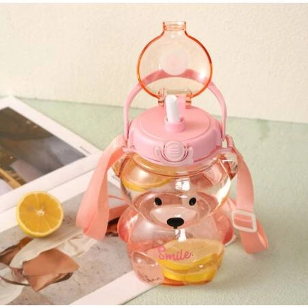 ECARLA bidon dzieciecy ze slomką 1000ml w kształcie Misia BD27