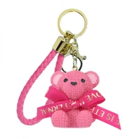 ECARLA brelok do kluczy Miś z kokardką Fuksja BRL351F