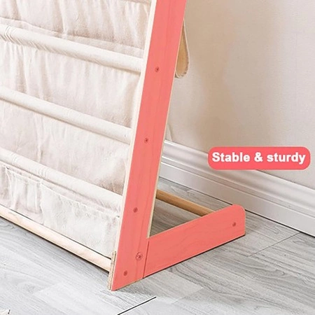 ECARLA regał organizer na książki z kieszonkami 6-poziomowy 79x60cm SZ45