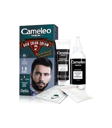DELIA Cameleo Men Hair Color Cream farba do brody i wąsów 1.0 Black 30ml