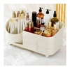 ECARLA organizer na pędzle kosmetyki obrotowy z szutladkami Kremowy CB66