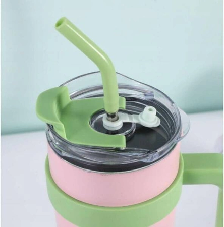 ECARLA kubek termiczny z uchwytem i rurką 1200ml Turkusowy BD23TUR