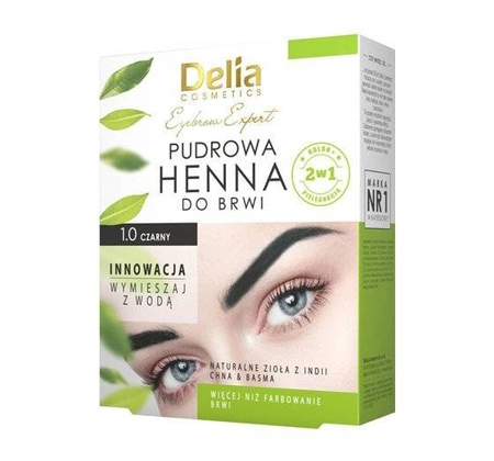DELIA Eyebrow Expert Pudrowa henna do brwi 1.0 Czarny 4g TERMIN 10-2025