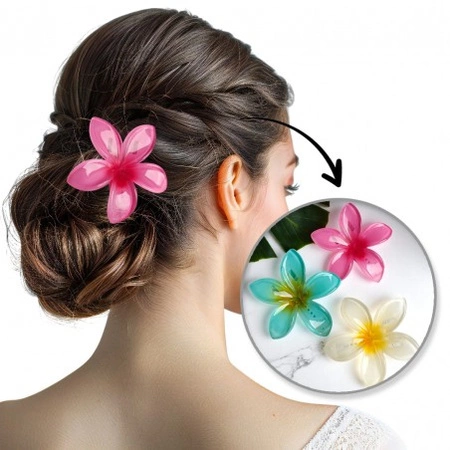 ECARLA spinka-klips do włosów Kwiat Moana Ombre 6cm Róż SP403