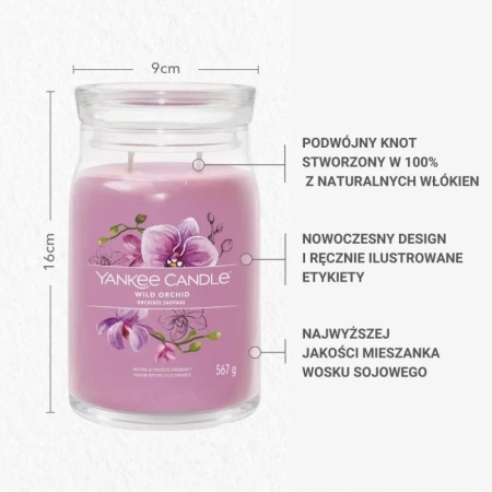YANKEE CANDLE Signature Duża świeca w słoiku WILD ORCHID 567g