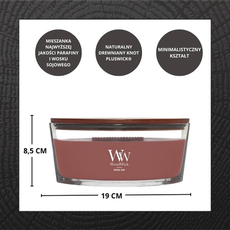 WOODWICK Core Hearthwick świeca w słoiku elipsa ROUGE OUD 453g