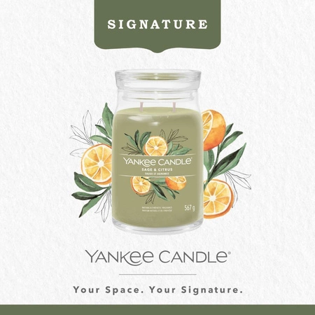 YANKEE CANDLE Signature Duża świeca w słoiku SAGE & CITRUS 567g
