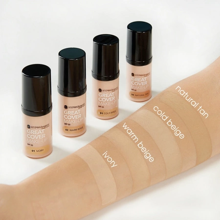 BELL Hypoallergenic Great Cover podkład 02 Warm Beige SPF 20 20g