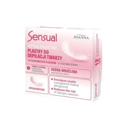 JOANNA Sensual plastry do depilacji twarzy hipoalergiczne 12szt