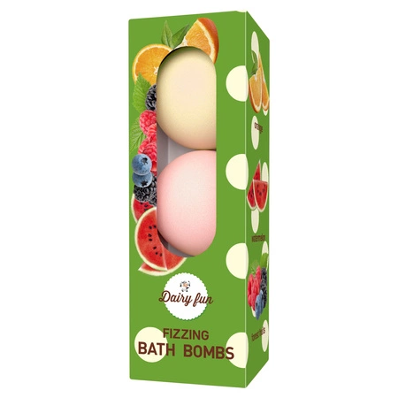 DAIRY FUN musująca kula do kąpieli Arbuz / Owoce Leśne / Pomarańcza 3x100g