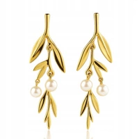 ECARLA kolczyki ze stali szlachetnej platerowanej 14k złotem KST3438