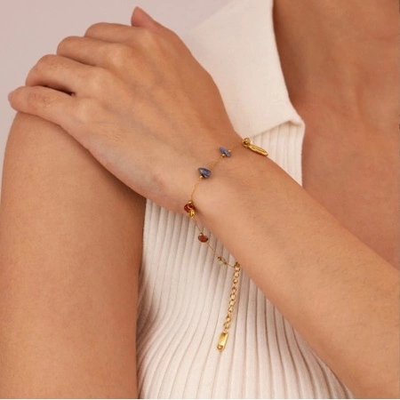 ECARLA bransoletka na rękę ze stali chirurgicznej pozłacanej MUSZELKA BST1514