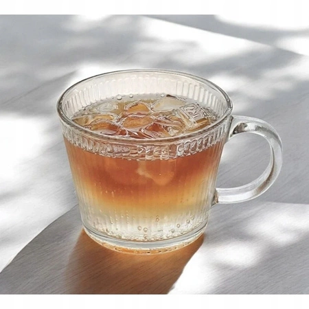 ECARLA szklanka ryflowana z uszkiem 400ml SZK156