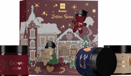 HISKIN zestaw świec sojowych 4x100ml Red Set bordowy