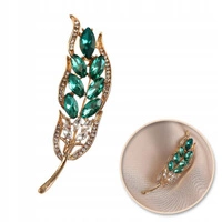 ECARLA broszka zielony KŁOS z cyroniami BZ214