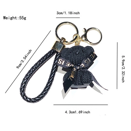 ECARLA brelok do kluczy Miś z kokardką Fuksja BRL351F