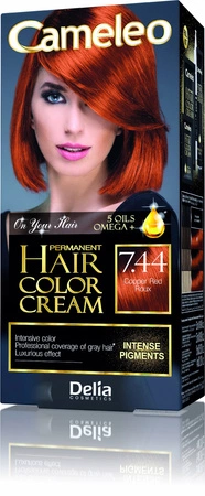 DELIA Cameleo farba do włosów permanentna 7.44 Copper Red Omega+