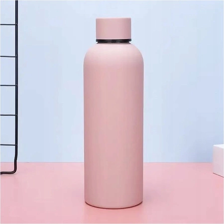 ECARLA bidon ze stali nierdzewnej, butelka termiczna 500ml Brudny Róż BD46R