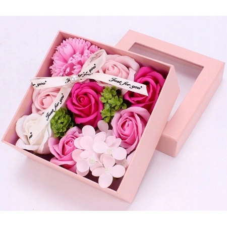 ECARLA bukiet zapachowych kwiatów mydlanych w pudełku Różowe BUK02R