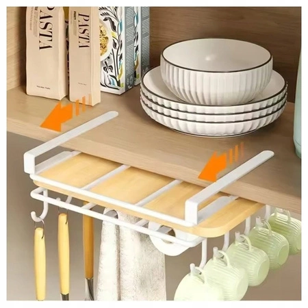 ECARLA uchwyt podwieszany do szafki, wieszak Biały OR116B