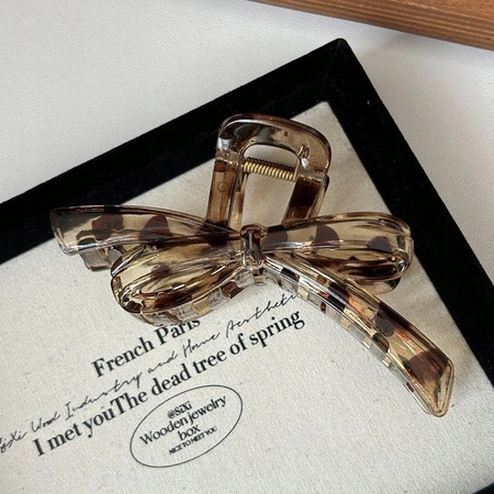 ECARLA spinka-klamra do włosów Kokardka 11,5cm Panterka SP361