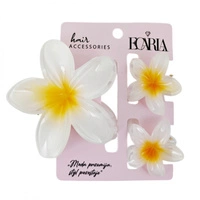 ECARLA zestaw spinek-klamer do włosów Kwiat XL +2 mini Biały SP391