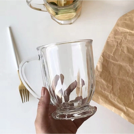 ECARLA kubek z uchem szklanka duża 400ml SZK159