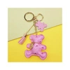 ECARLA brelok do kluczy skórzany Różowy Miś BRL356