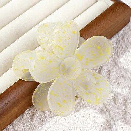 ECARLA spinka-klamra do włosów Kwiatek transparentny Blady Żółty SP275