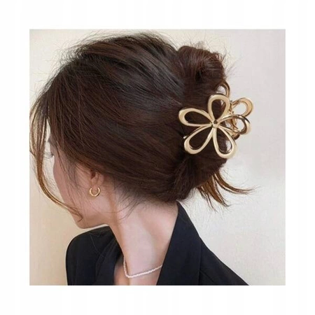 ECARLA klamra do włosów klamra metalowa Złoty Kwiat SP324Z