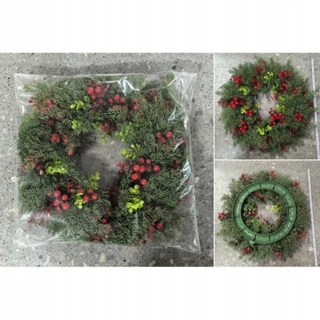 ECARLA girlanda świąteczna wieniec ozdoba na drzwi stroik 45cm WSN22