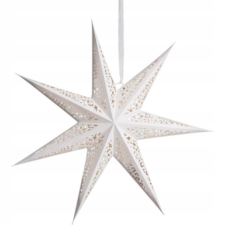 ECARLA Boże Narodzenie gwiazda papierowa ażurowa 60cm Witraż 3D Biała WG12