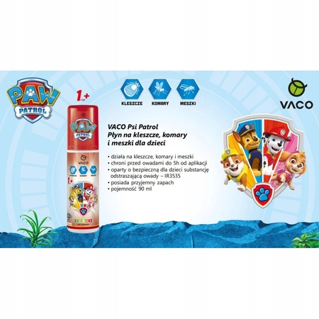 VACO Psi Patrol płyn na komary kleszcze i meszki kids 1+ 90ml