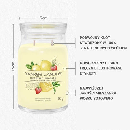 YANKEE CANDLE Signature Duża świeca w słoiku Iced BERRY LEMONADE 567g