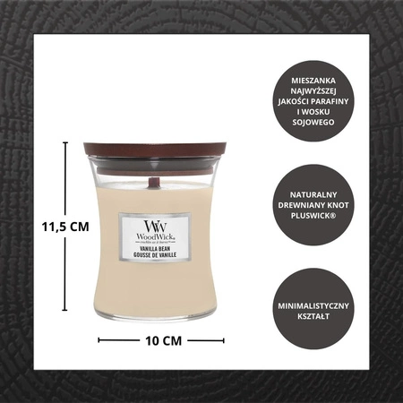 WOODWICK PlusWick średnia świeca w słoiku VANILLA BEAN 275g