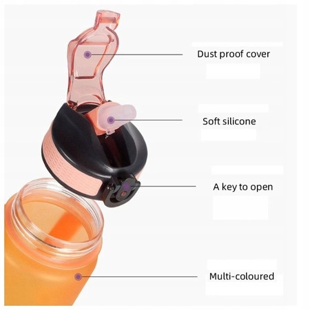 ECARLA Bidony bidon na wodę Panterka Ombre 1l Pomarańcz Zieleń BD43WZ3