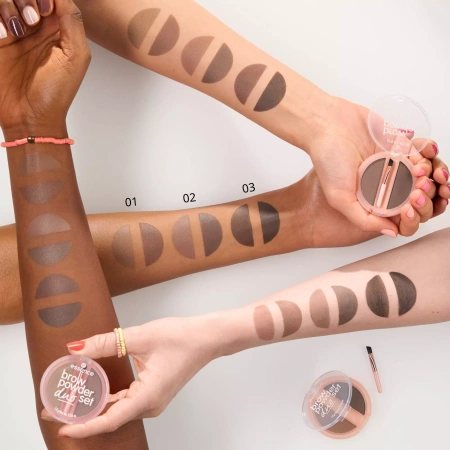 ESSENCE Brow Powder Duo Set pudrowy zestaw do brwi 02 Medium 1,8ml