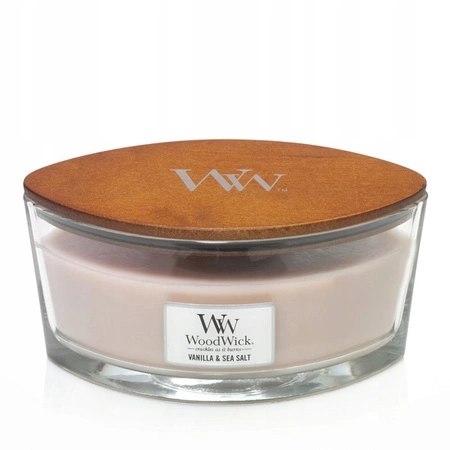 WOODWICK Core Hearthwick świeca w słoiku elipsa Vanilla & Sea Salt 453,55g
