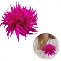 ECARLA broszka ozdobna, spinka do włosów 2w1 Pióra Fuksja BZ207F