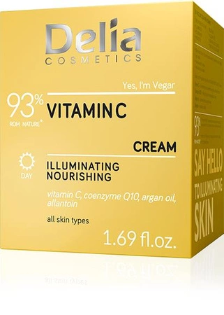 DELIA Yes I'm Vegan rozświetlający krem do twarzy Vitamin C 50ml