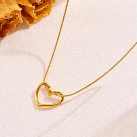 ECARLA naszyjnik ze stali szlachetnej pozłacanej ŻYŁKA SERCE NST2152