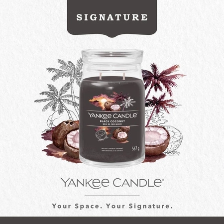 YANKEE CANDLE Signature Duża świeca w słoiku BLACK COCONUT 567g