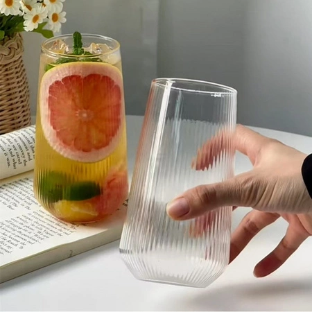 ECARLA szklanka ryflowana duża do drinków 500ml 6cmx14cm SZK151