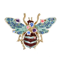 ECARLA broszka z kryształkami Turkusowy Chrabąszcz BZ189