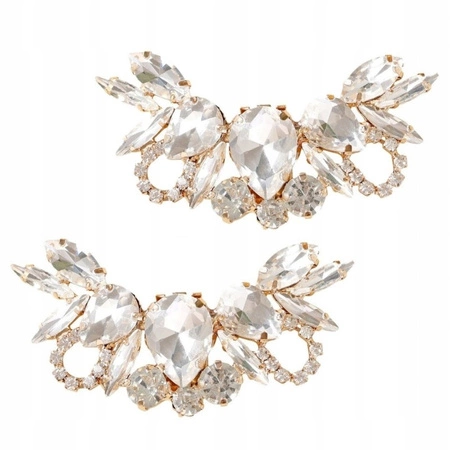 ECARLA klipsy do butów z kryształkami, cyrkoniami KDB49 2szt