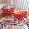 ECARLA Lunch Box śniadaniówka ze sztućcami 21x14,5x8cm Fuksja PJM44F