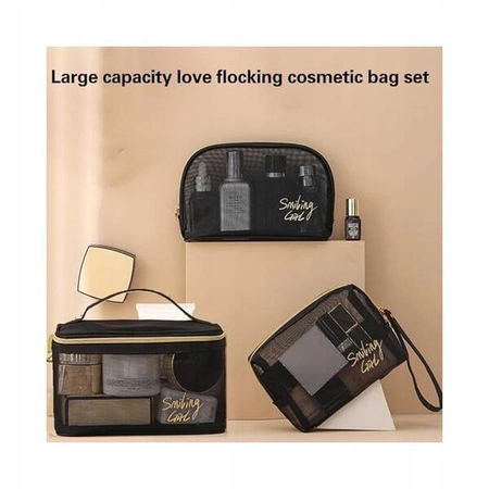 ECARLA kosmetyczka Smiling Girl Czarna 18x13x8cm KS109